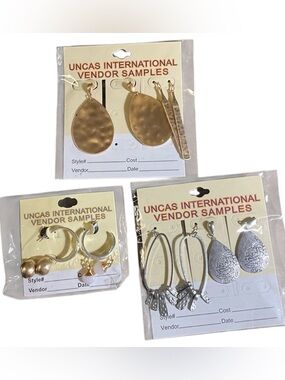 Boho Statement Earrings Lot of 3 Cards Gold and Silver Tones Mixed New